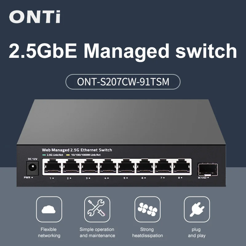 ONTi 2.5GbE управляемый коммут – обзор и цена Sfp+ 10G Managed Switch 8 Port